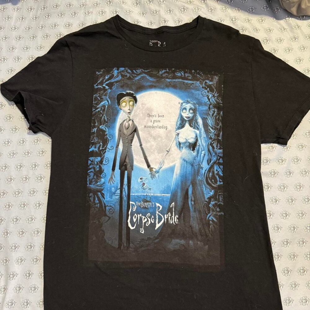 Black and grey corpse bride t shirt